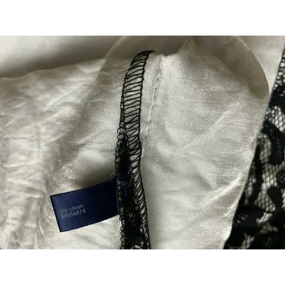 Eloquii Dress Size 22W NEW Floral Lace White Black Midi Women's Lace Over Dress - Picture 6 of 6